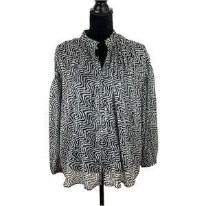 SCOTCH & SODA OVERSIZED SHEER PRINT AND LUREX BLOUSE